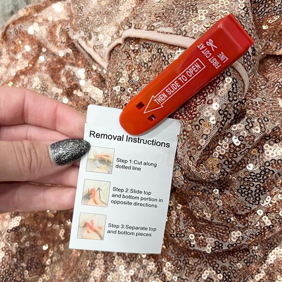 IEENA FOR MAC DUGGAL 49290 One Shoulder Ruffled Sequin Midi Dress Copper 4 NEW - Picture 7 of 10